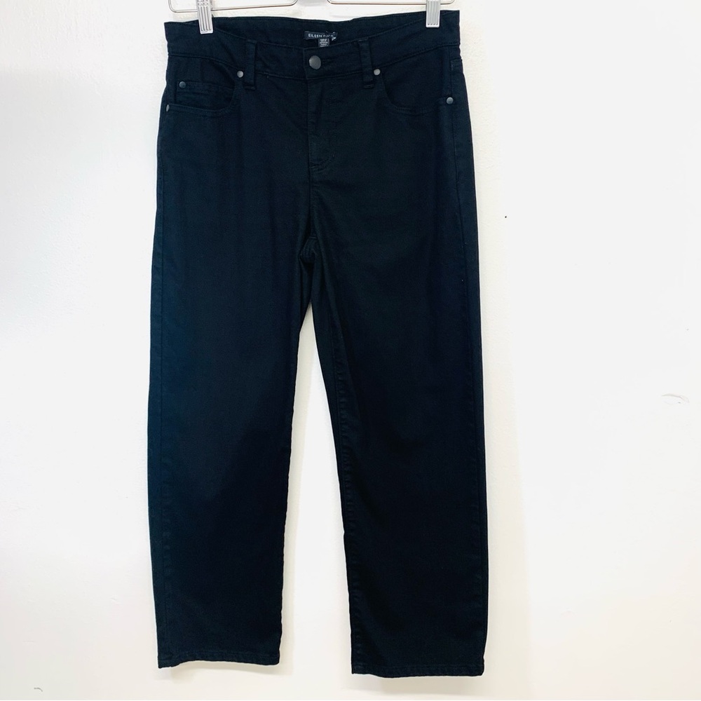 Eileen Fisher Pants Chino Black Woman 4 Straight Crop Pockets Casual Work